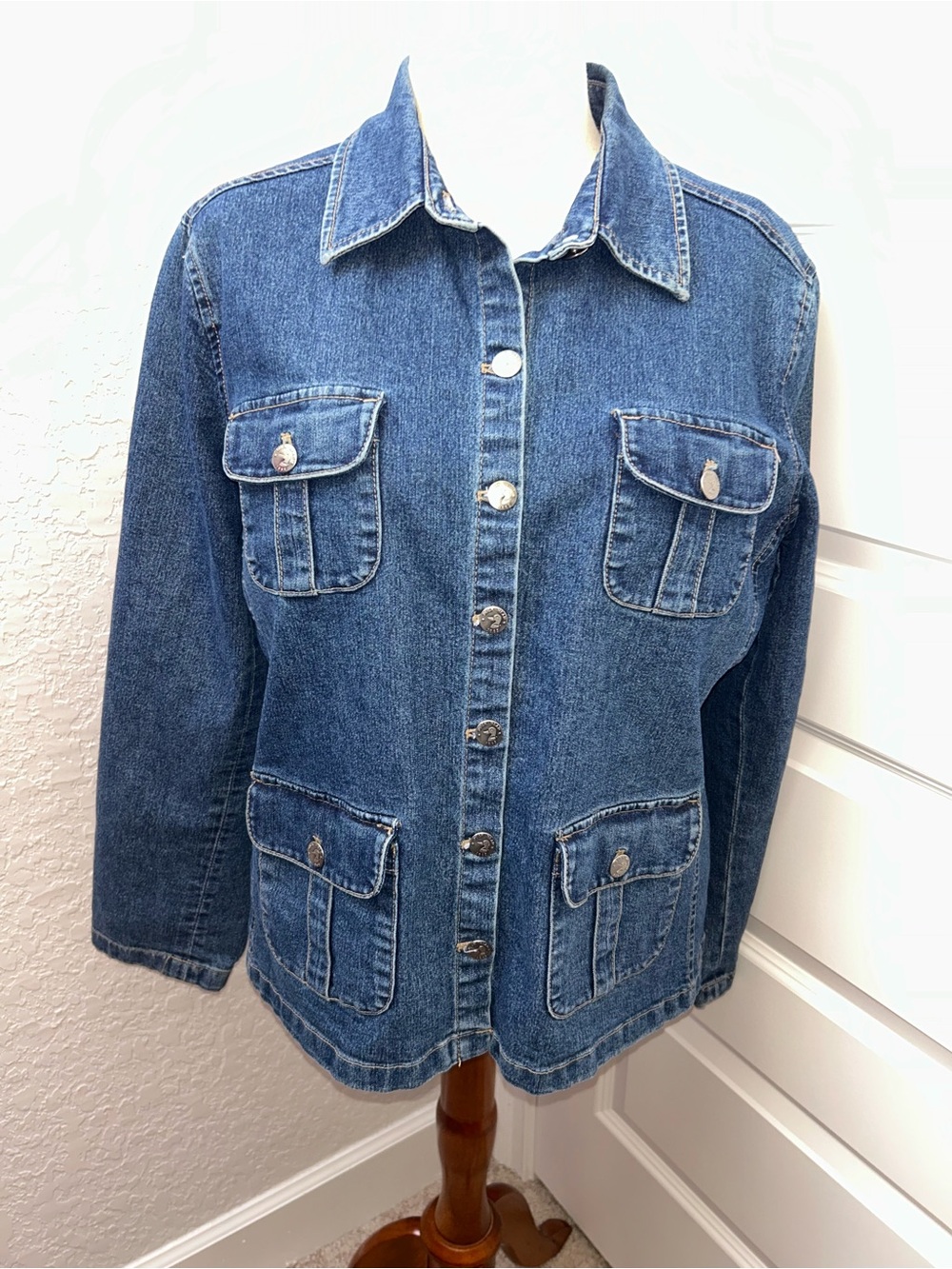 Vintage Duck Head Button Front Long Sleeve Chore Denim Jacket Coat